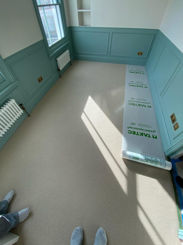 Likewise London Designer Weave Ashen Sky Carpet Installation In Farringdon - Carpet - Farringdon - Residential