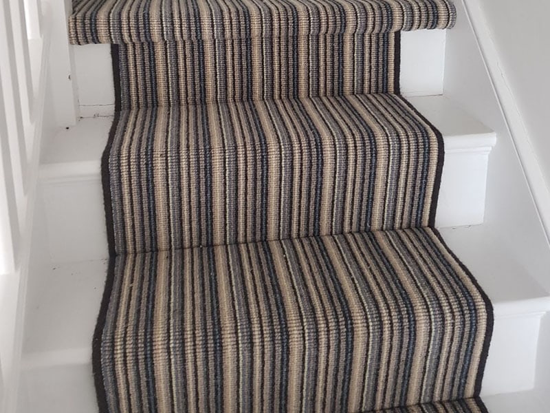 Striped Carpet Fitted To Stairs In Ealing - Carpet - Ealing - Residential