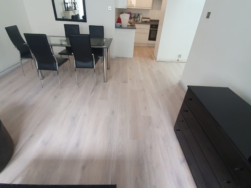 Staki Oak & White Brushed Oil Wood Flooring - Wood Flooring - Barnes - Residential