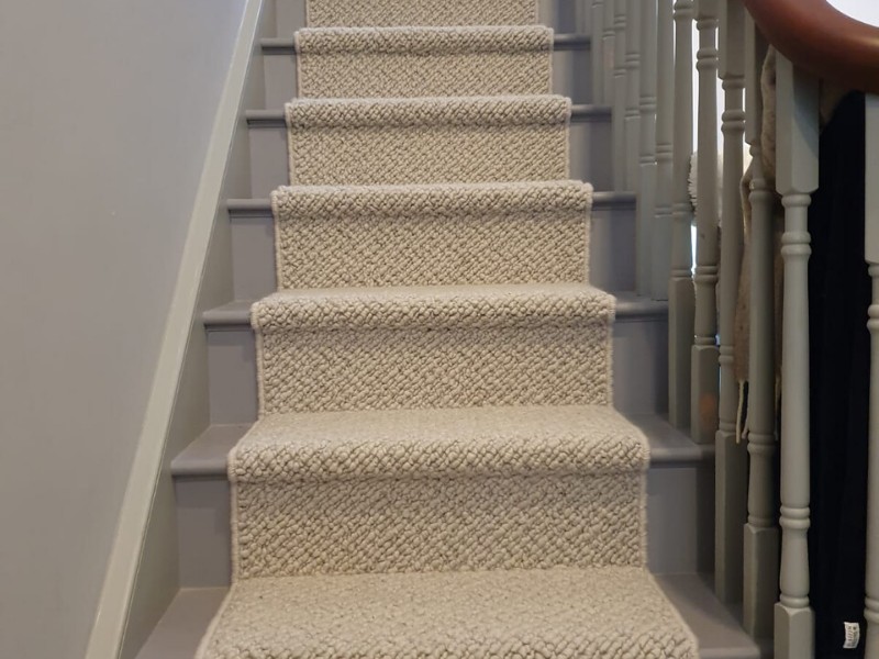 White Herringbone Wool Carpet In Acton - Carpet - Acton - Residential