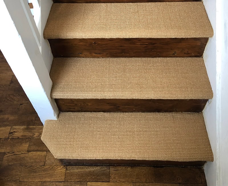 Fibre Boucle Cinnamon Sisal Carpet Installed In Temple Fortune - Carpet - Temple - Residential