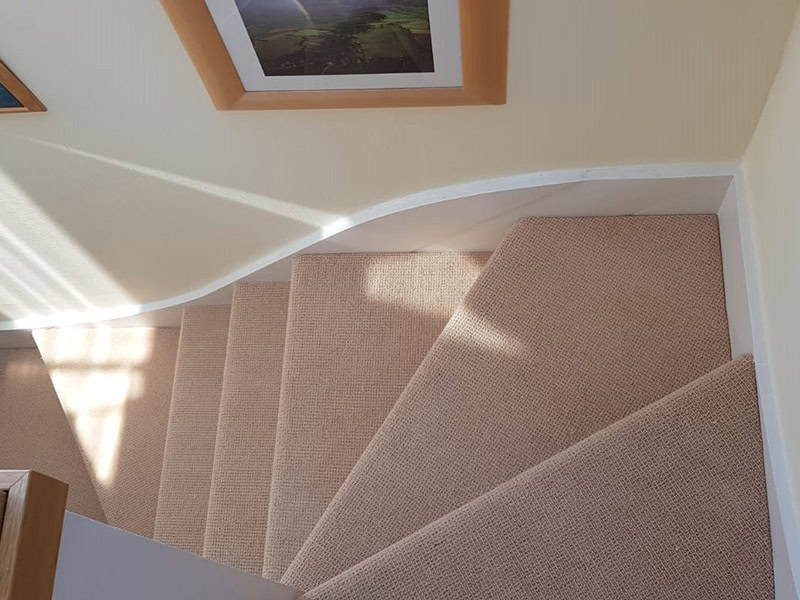 Beige Stair Carpet Installed In Earlsfield - Carpet - Residential