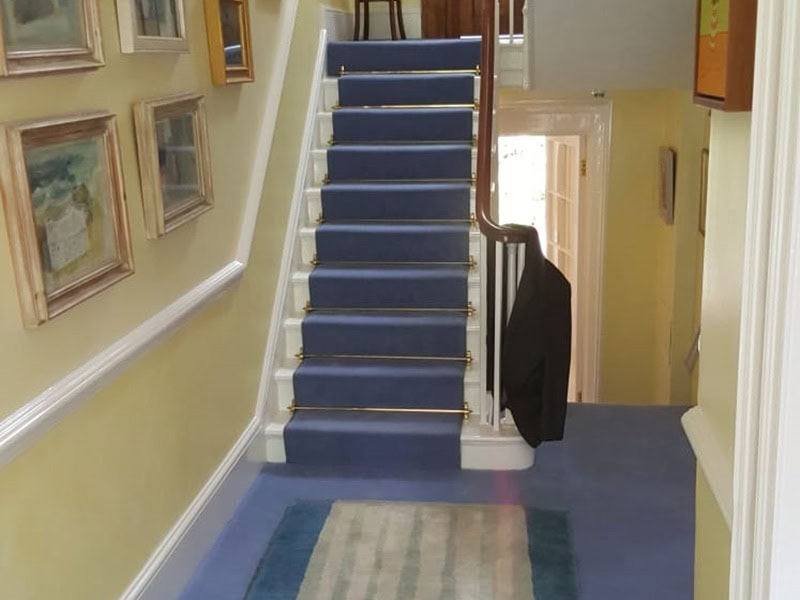 Blue Carpet & Stairrods Installed In Barnes - Carpet - Barnes - Commercial