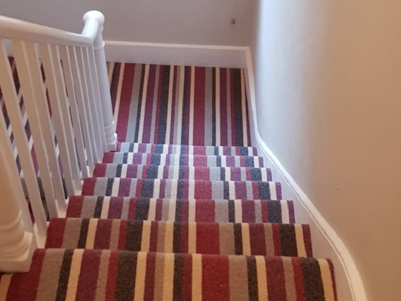 Multicoloured Stripe Carpet Installed In Docklands - Carpet - Docklands - Residential