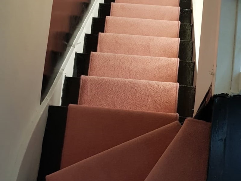 Pink Carpet Runner Installed In Stratford - Carpet - Stratford - Residential