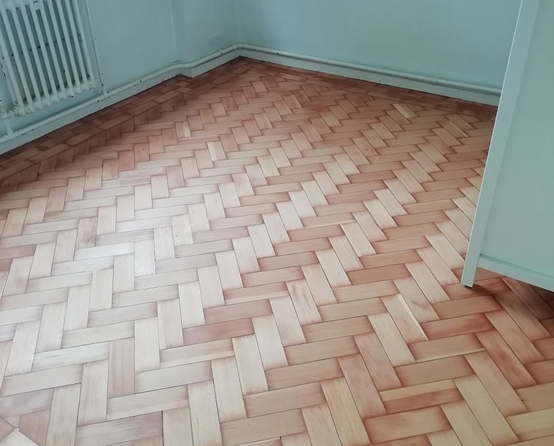 Sanding And Sealing Of A Herringbone Wooden Floor In Paddington - Floor Sanding & Sealing - Ealing - Paddington - Residential