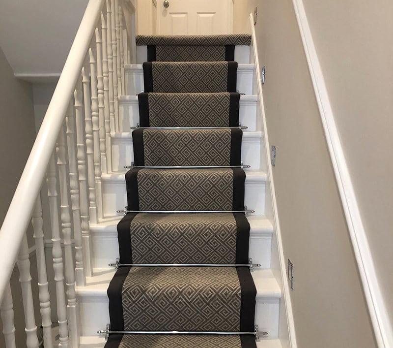Black Border Stair Runner Installed In Chiswick - Carpet - Chiswick - Residential