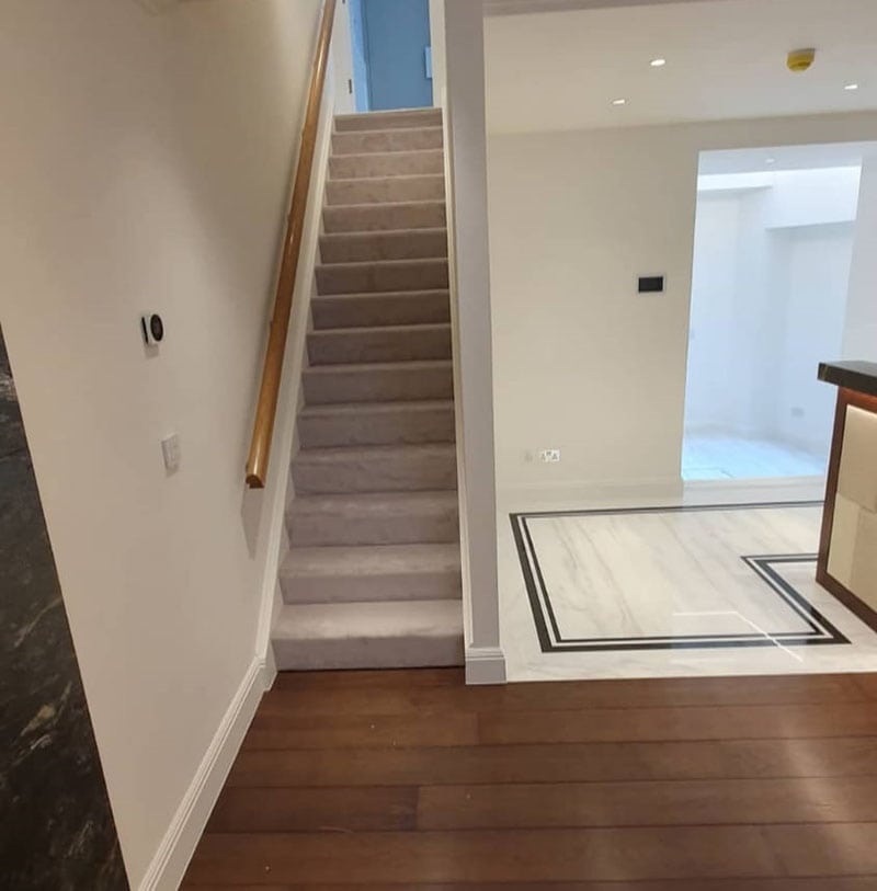 White Stair Carpet Runner In Kilburn - Carpet - Kilburn - Residential