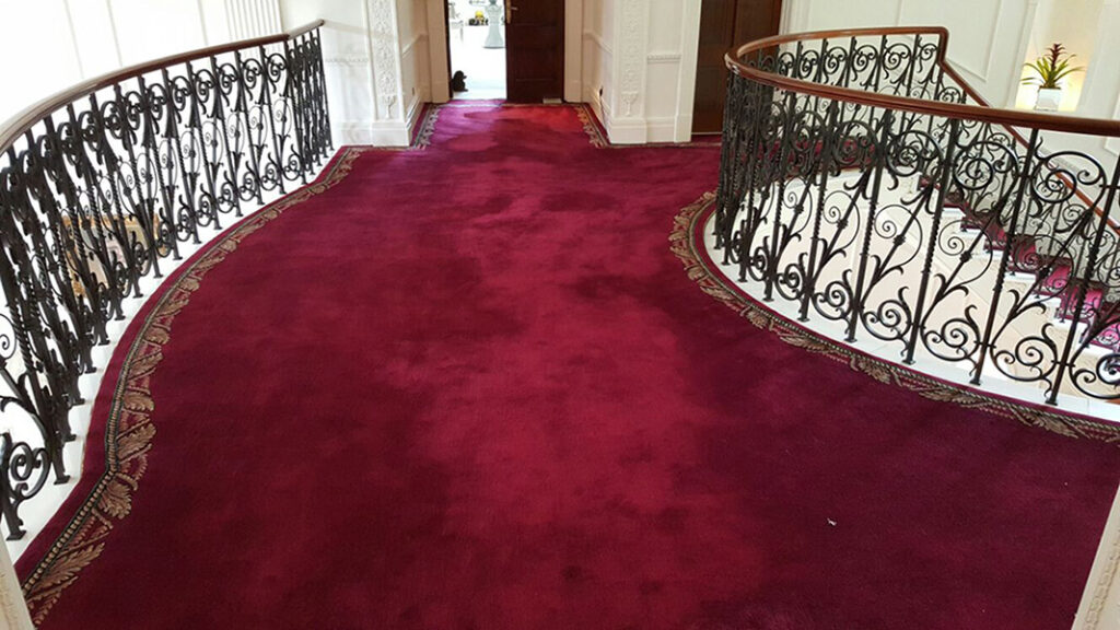 Red Stair Carpet With Border - Carpet - Residential