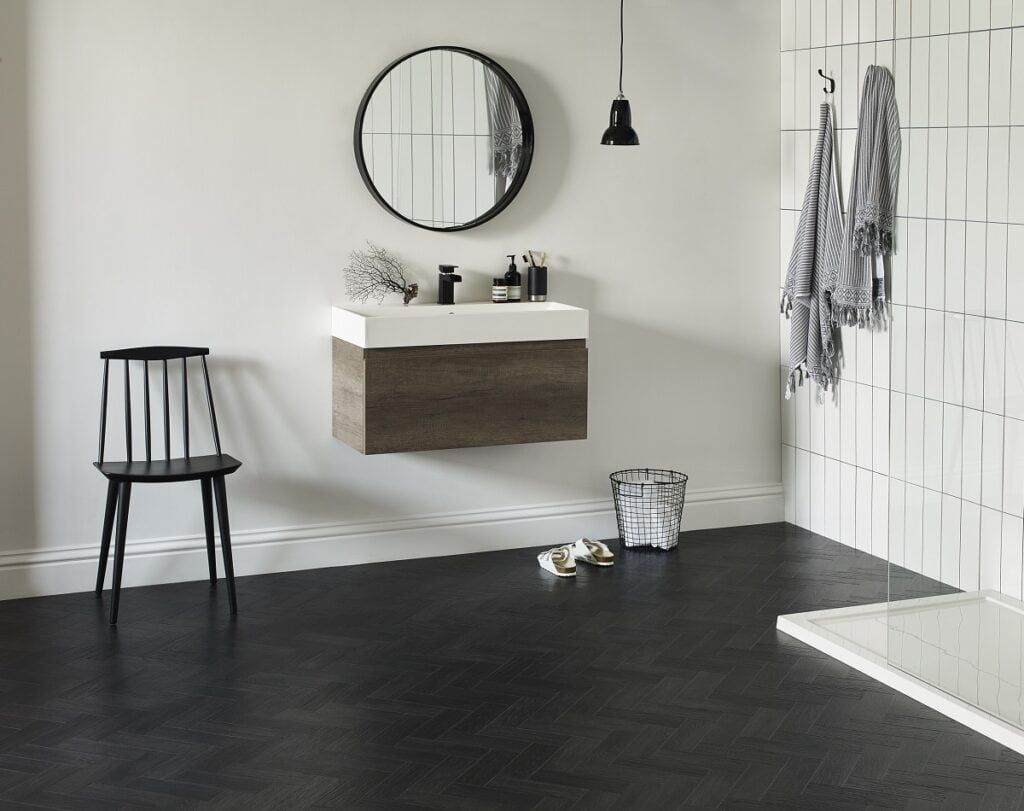 Amtico Form - Coal Grained Oal in Parquet Laying Pattern (Landscape) - Luxury Vinyl Tile (LVT) Flooring - Vinyl Flooring