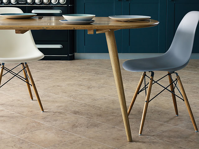 Amtico - Signature SS5S4590 Noche Travertine AR0SCN30 Concrete Pale Stripping - Luxury Vinyl Tile (LVT) Flooring - Vinyl Flooring