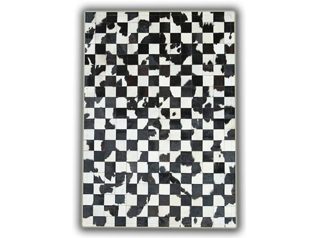 Barnscroft - Cowhide Mosaics - Bespoke Black and White Cowhide Mosaic - Carpet
