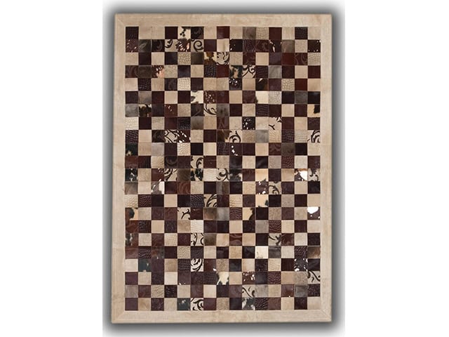 Barnscroft - Cowhide Mosaics - Bespoke Contrast Tonal Brown Cowhide Rug - Carpet