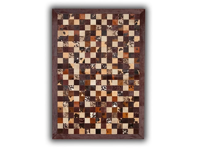 Barnscroft - Cowhide Mosaics - Bespoke Contrast Tonal Browns Cowhide Rug - Carpet