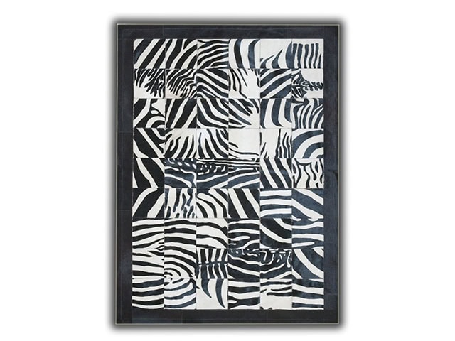 Barnscroft - Cowhide Mosaics - Bespoke Cowhide Mosaic in Zebra Design - Carpet