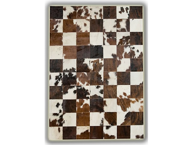 Barnscroft - Cowhide Mosaics - Bespoke Mosaic Tri - Colour Rug - Carpet