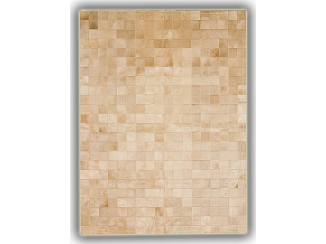 Barnscroft - Cowhide Mosaics - Bespoke Sand Coloured Mosaic Rug - Carpet