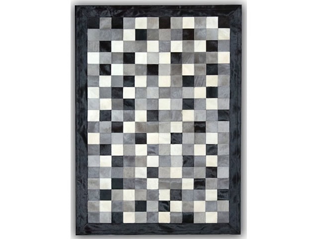 Barnscroft - Cowhide Mosaics - Bespoke Tonal Grey Rug - Carpet
