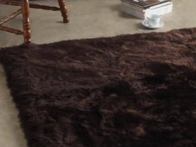 Barnscroft - Long Wool Rugs - Longwool Rug Rectangle Dark Brown 120x180cm - Carpet