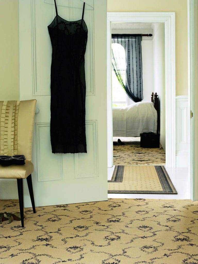 Brintons - Classic Florals Toile Papillon Black - Carpet