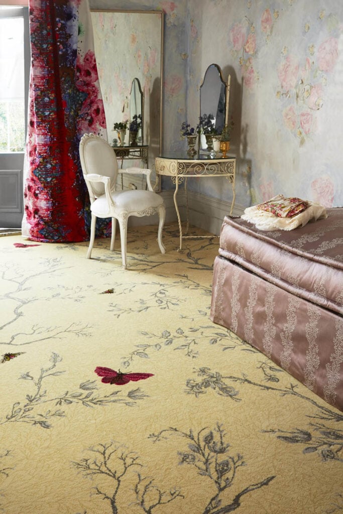 Brintons - Timorous Beasties Collection Yellow Ruskin Butterfly - Carpet