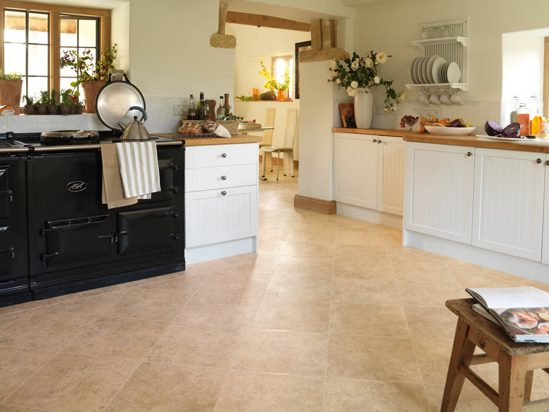 Karndean - Da Vinci Stone Tiles - LST03 Piazza Limestone - Luxury Vinyl Tile (LVT) Flooring - Porcelain Tile Flooring - Vinyl Flooring