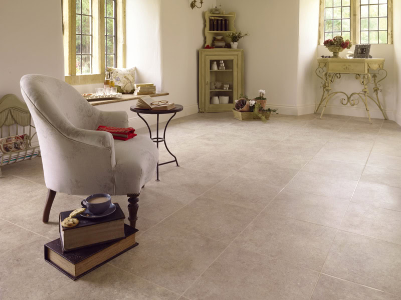 Karndean - Da Vinci Stone Tiles - LST04 Spirito Limestone - Luxury Vinyl Tile (LVT) Flooring - Porcelain Tile Flooring - Vinyl Flooring
