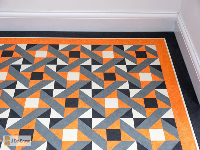 Marmoleum RD107 Paired With 70mm and 10mm Lacing - Marmoleum Flooring