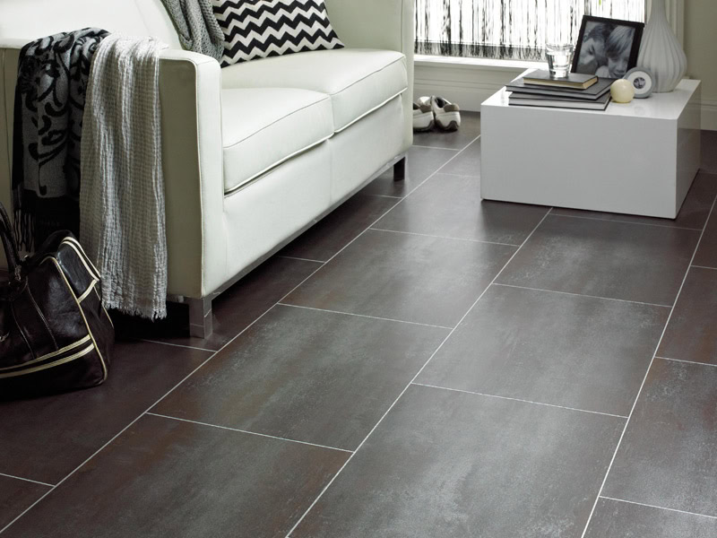 Karndean - Opus Stone Tiles - SP215 Ferra - Luxury Vinyl Tile (LVT) Flooring - Porcelain Tile Flooring - Vinyl Flooring
