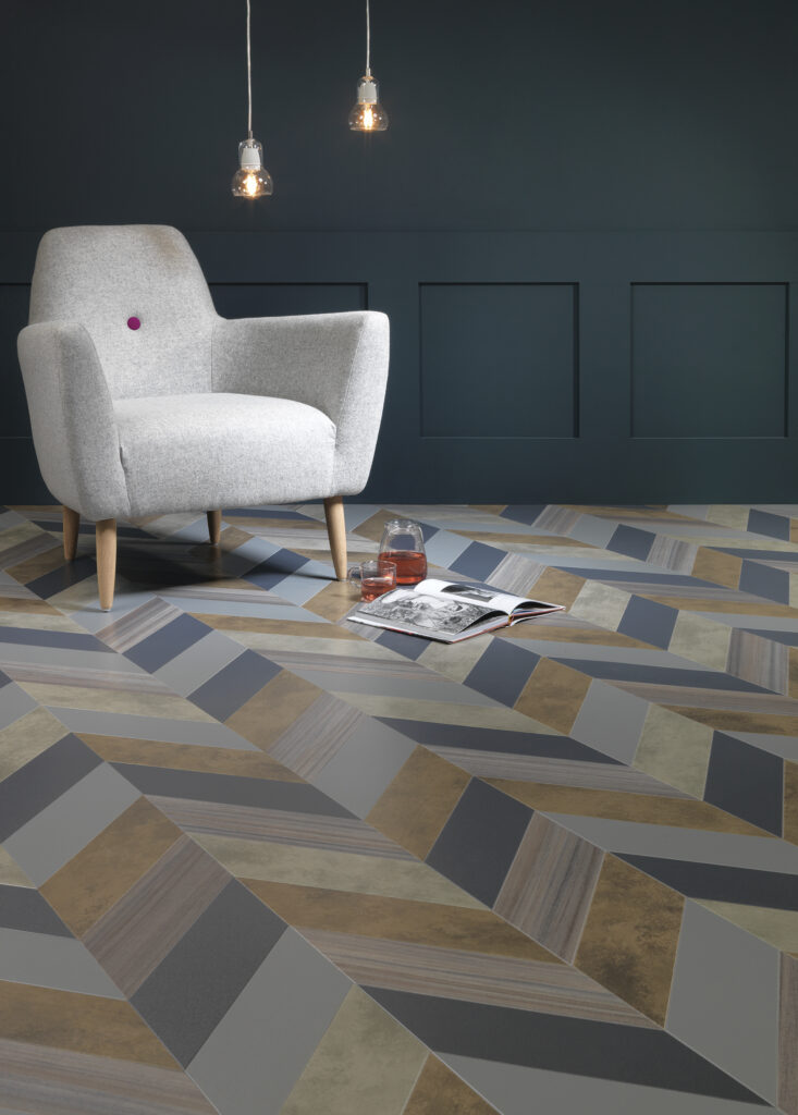 Amtico - Shimmer Denim - Shimmer Metal - Patina Vapour - Patina Lune - Equator Wave - Herringbone Pleat - Luxury Vinyl Tile (LVT) Flooring - Vinyl Flooring - Wood Flooring