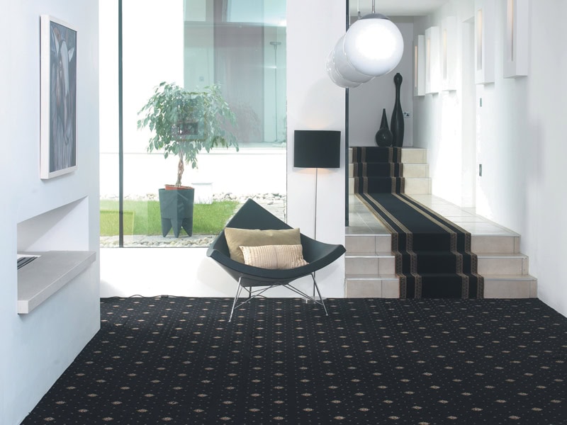 Ulster Carpets - Athenia - Motif Black & Runner Black - Carpet