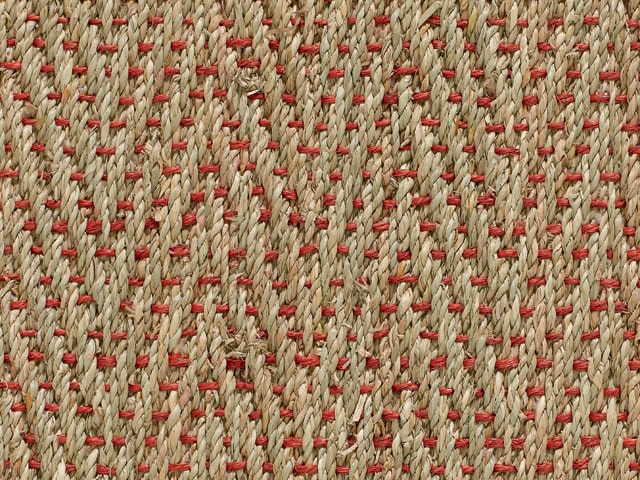 Crucial Trading - Seagrass - Herringbone Red Weft - Carpet