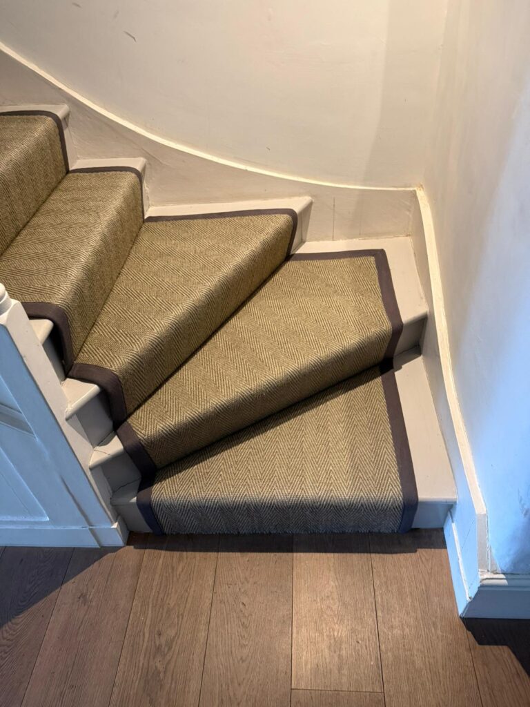 Alternative Flooring Anywhere Carpet Herringbone Re-Affirm Carpet Installation in Finsbury Park