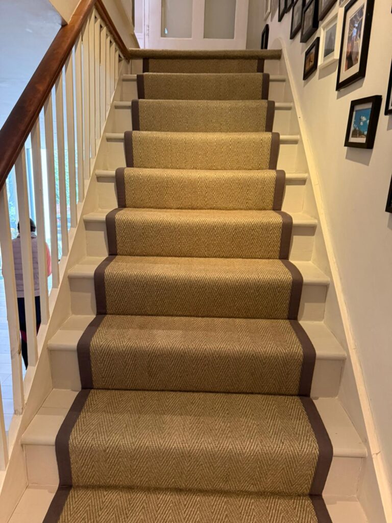 Alternative Flooring Anywhere Carpet Herringbone Re-Affirm Carpet Installation in Finsbury Park