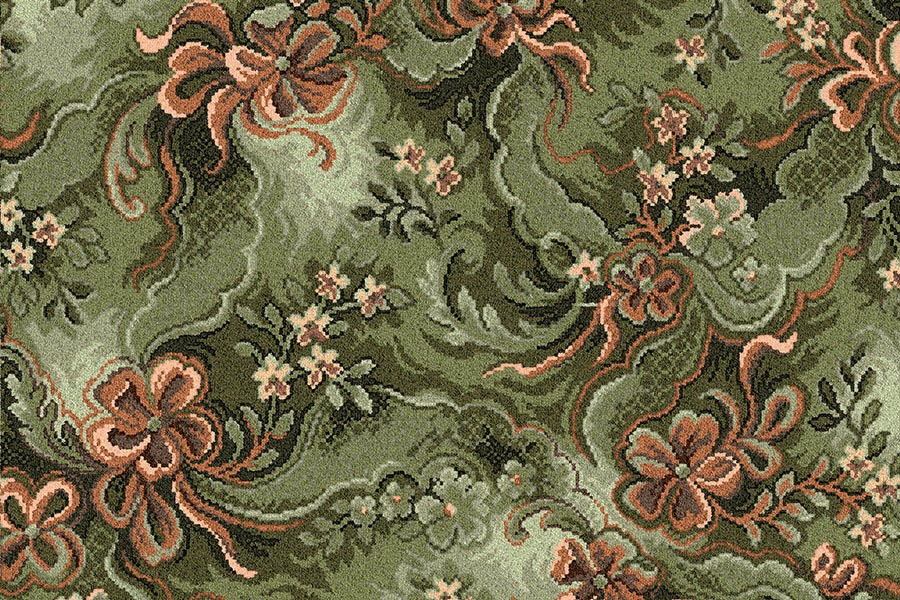 Ulster Carpets Glenavy - Green Buttons & Bows