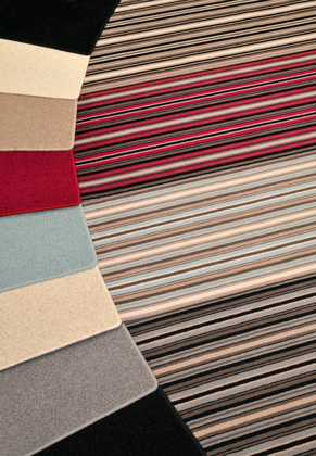 Adam Carpets Castlemead Velvet Stripe and Co-ordinating twists
