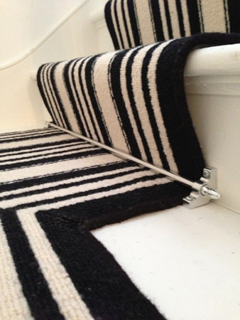 Black and White Stripe Stair Carpet 2