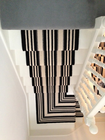 Black and White Stripe Stair Carpet 5