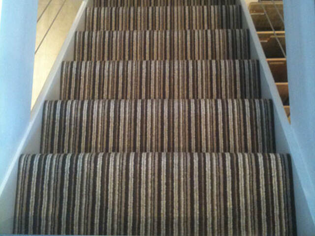 Striped Wool Carpet On Staircase