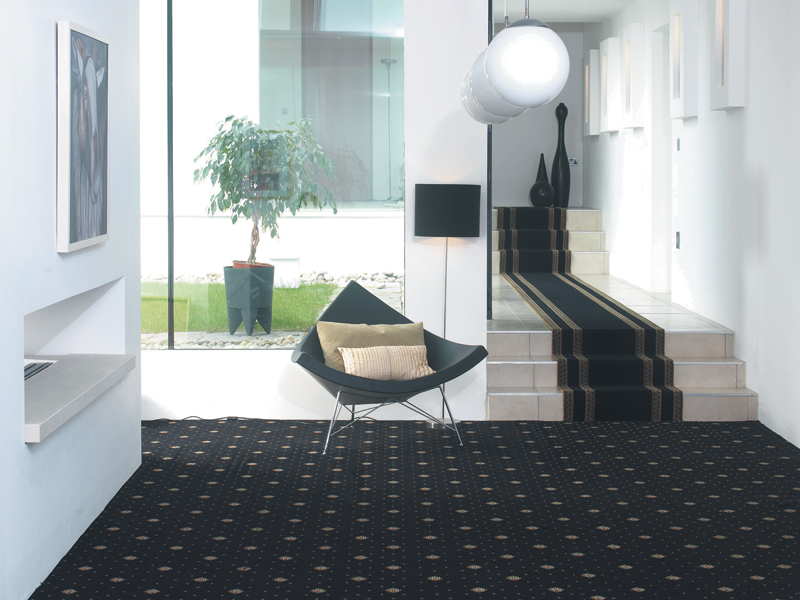 Ulster Carpets - Athenia - Motif Black & Runner Black