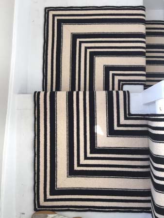 black and white striped stair carpet 2