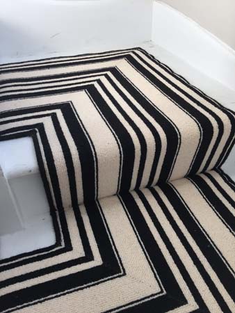 black and white striped stair carpet 3