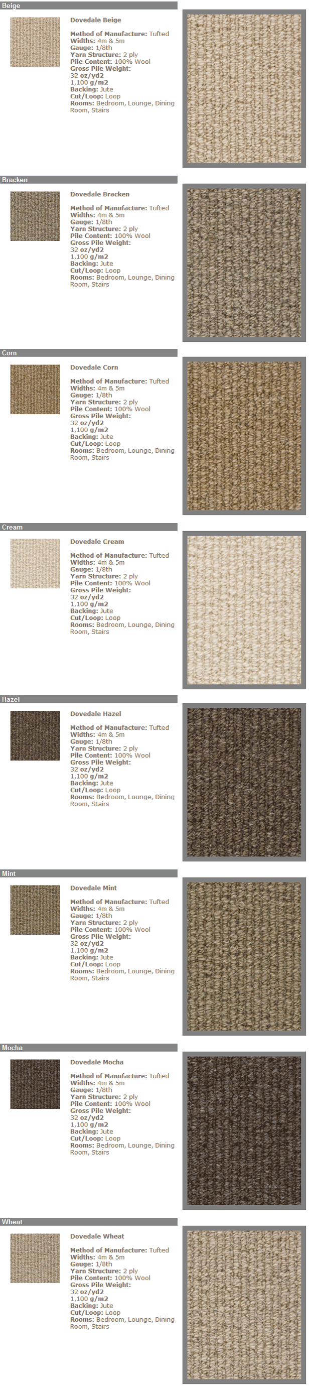 Gaskell Woolrich Dovedale Range - Carpet