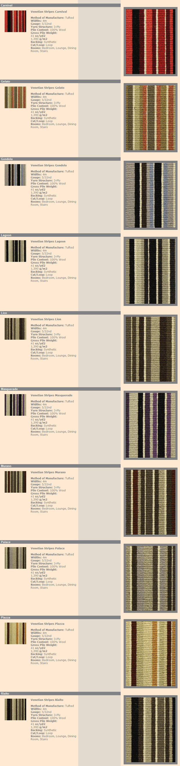 Gaskell Woolrich Venetian Stripes - Carpet