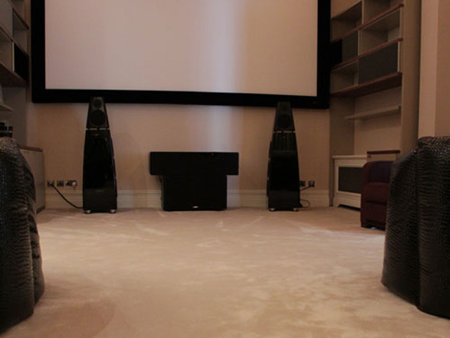 High Quality "Nusilk" Synthetic Silk Look Carpet Installed In Home Cinema Room In West London - Carpet - Home - Residential