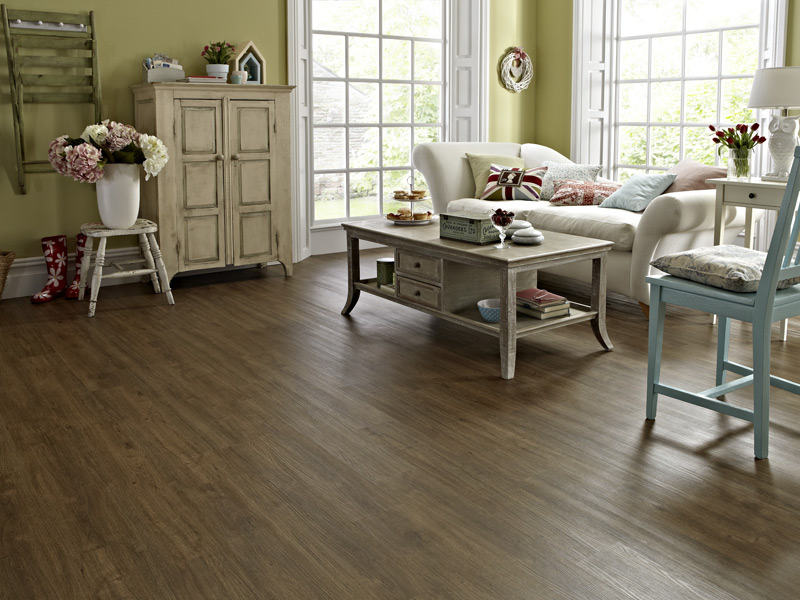 Karndean - Knight Tile Wood Flooring - KP102 MID Brushed Oak - Luxury Vinyl Tile (LVT) Flooring - Porcelain Tile Flooring - Vinyl Flooring - Wood Flooring