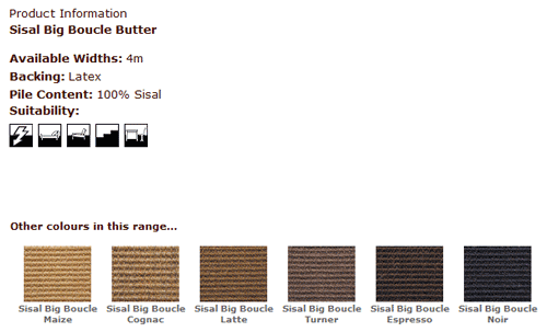 Kersaint Kobb - Sisal Big Boucle Butter - Carpet - Wood Flooring