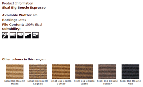 Kersaint Kobb - Sisal Big Boucle Espress - Carpet - Wood Flooring