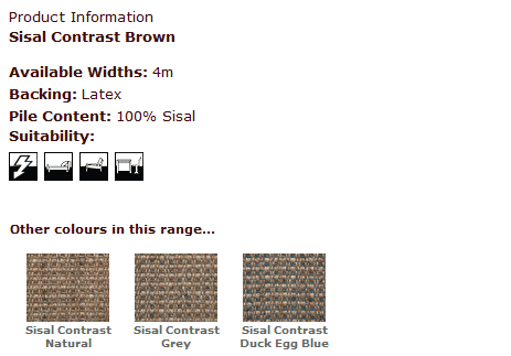 Kersaint Kobb - Sisal Contrast Brown - Carpet - Wood Flooring