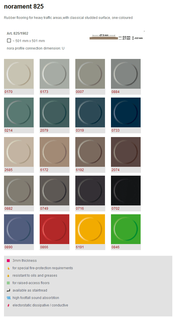 Nora Flooring Norament 825 - Rubber Flooring